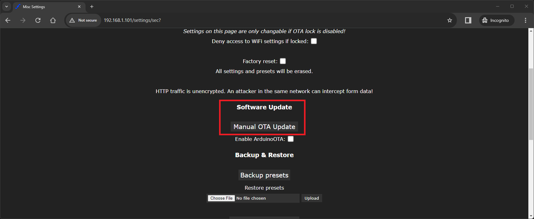 Flashing And Updating Slwf User Manual