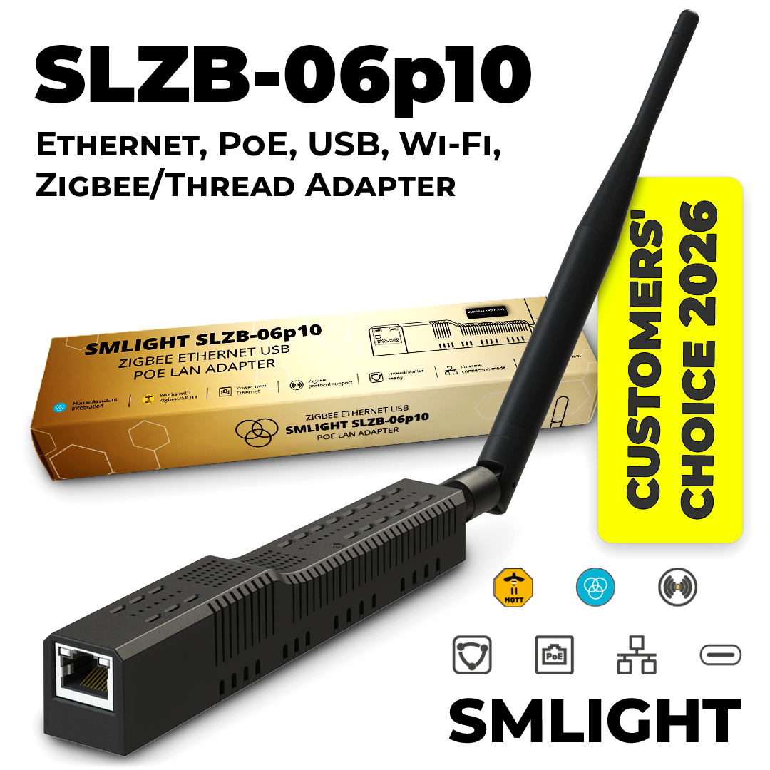 SMLIGHT SLZB‑MR1U Smart Home Coordinator – Zigbee 3.0 & Thread, Adaptateur Ethernet Avec Port USB, Alimentation PoE + USB‑C, Wi‑Fi/Bluetooth, Compatible Avec Zigbee2MQTT Et Home Assistant