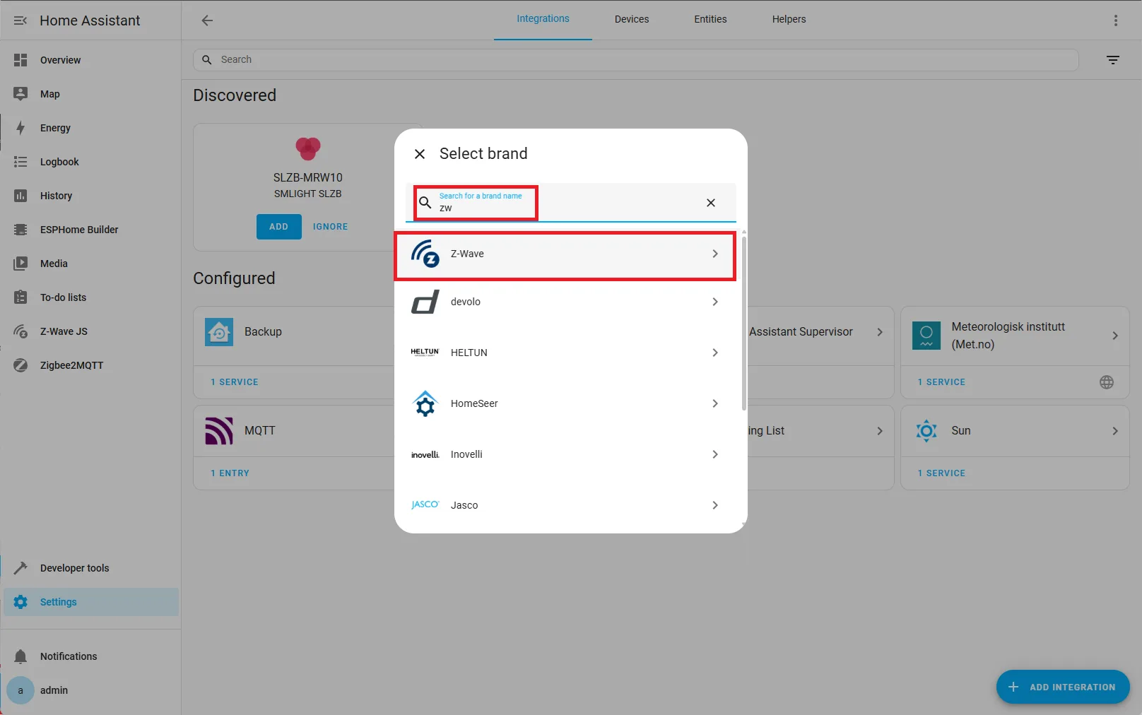 search-zwave-integration