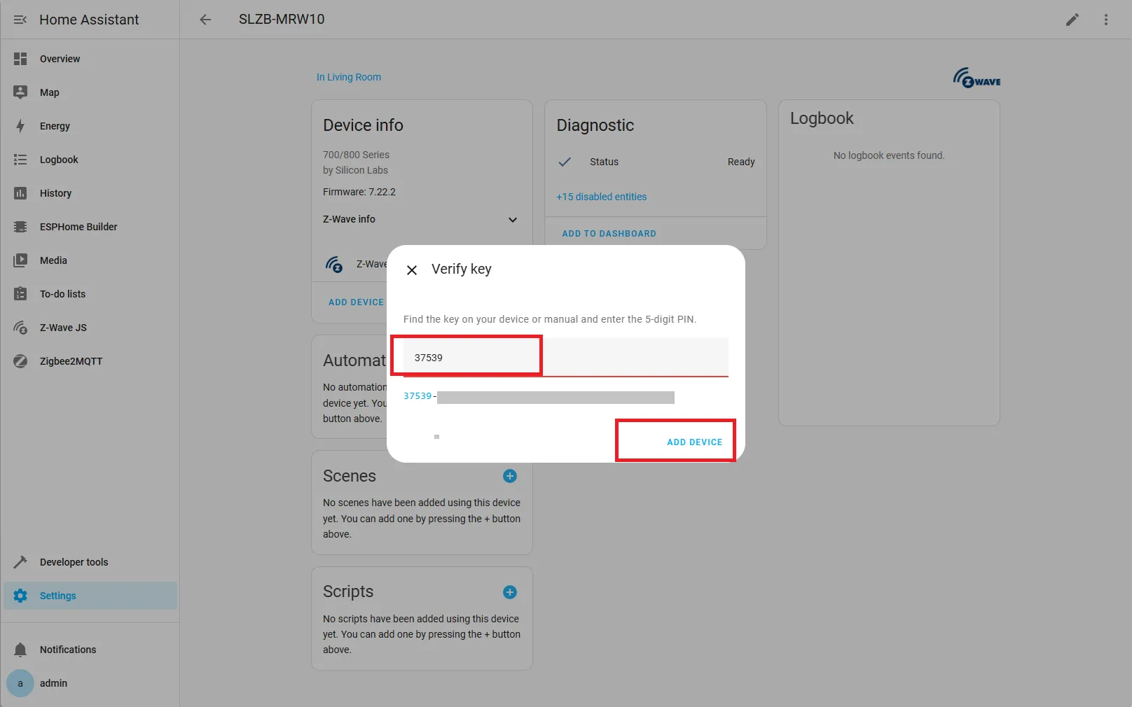 zwave-integration-pin