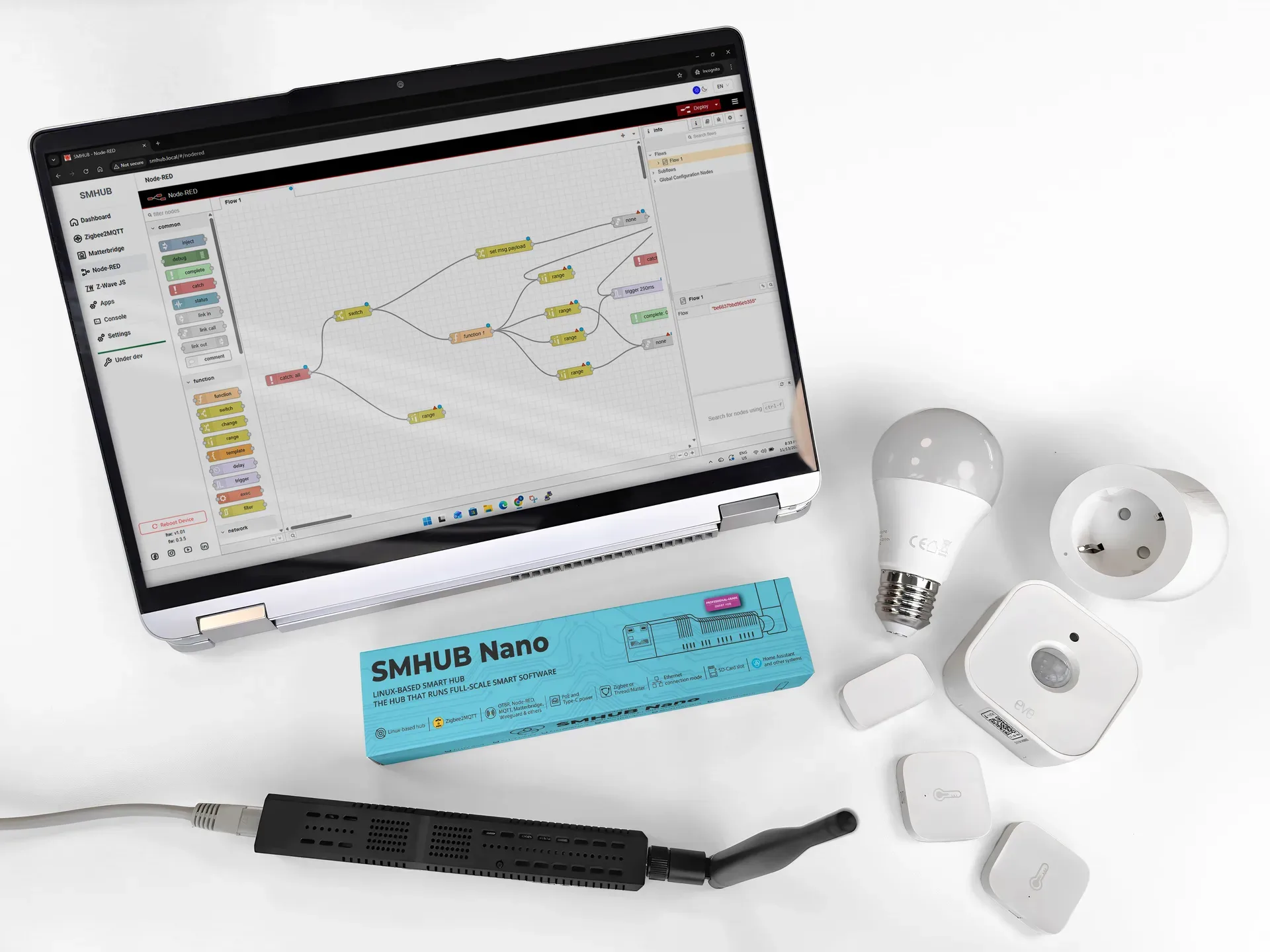 SMHUB Nano — Ports & antenna