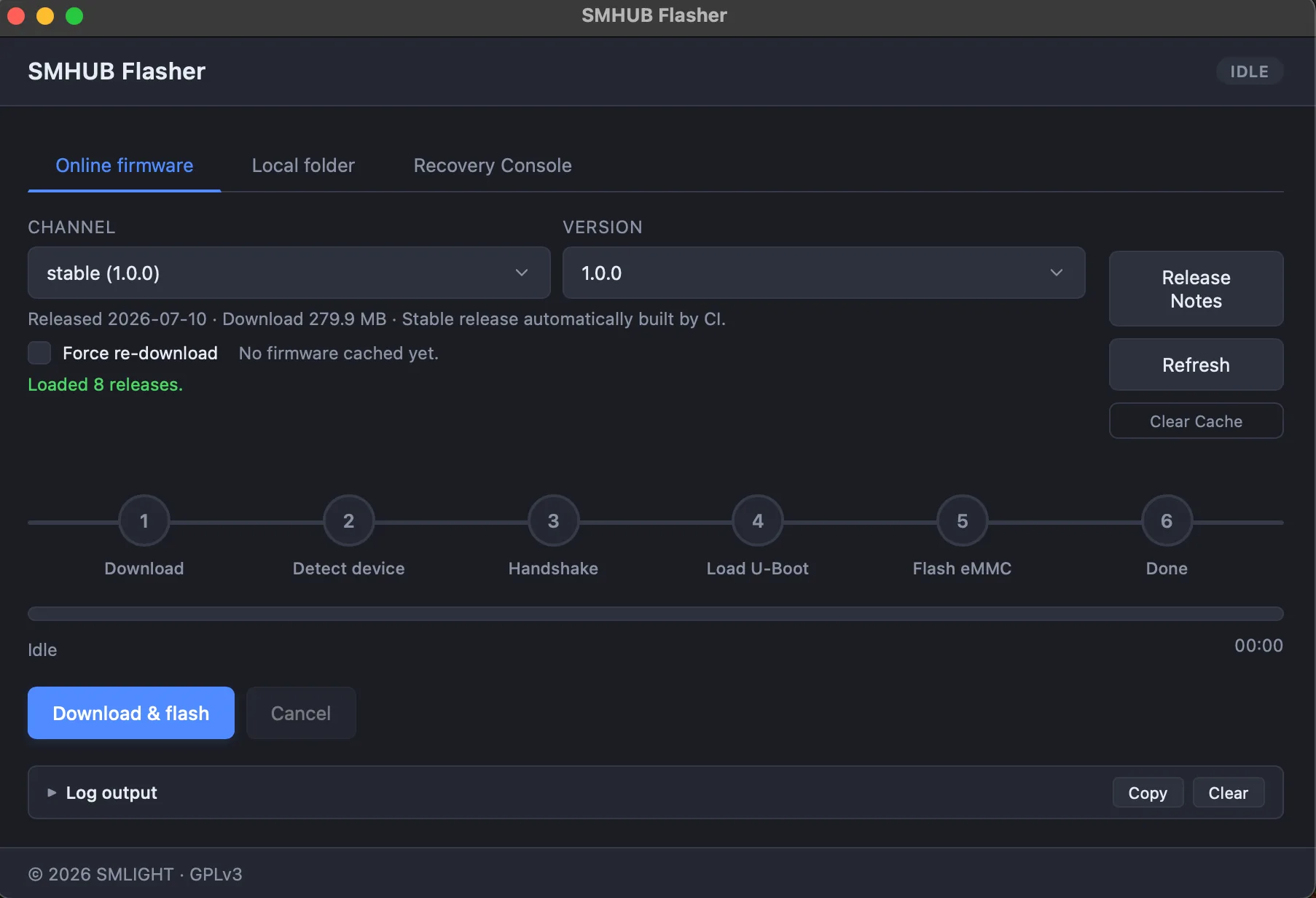SMHUB Flasher on macOS