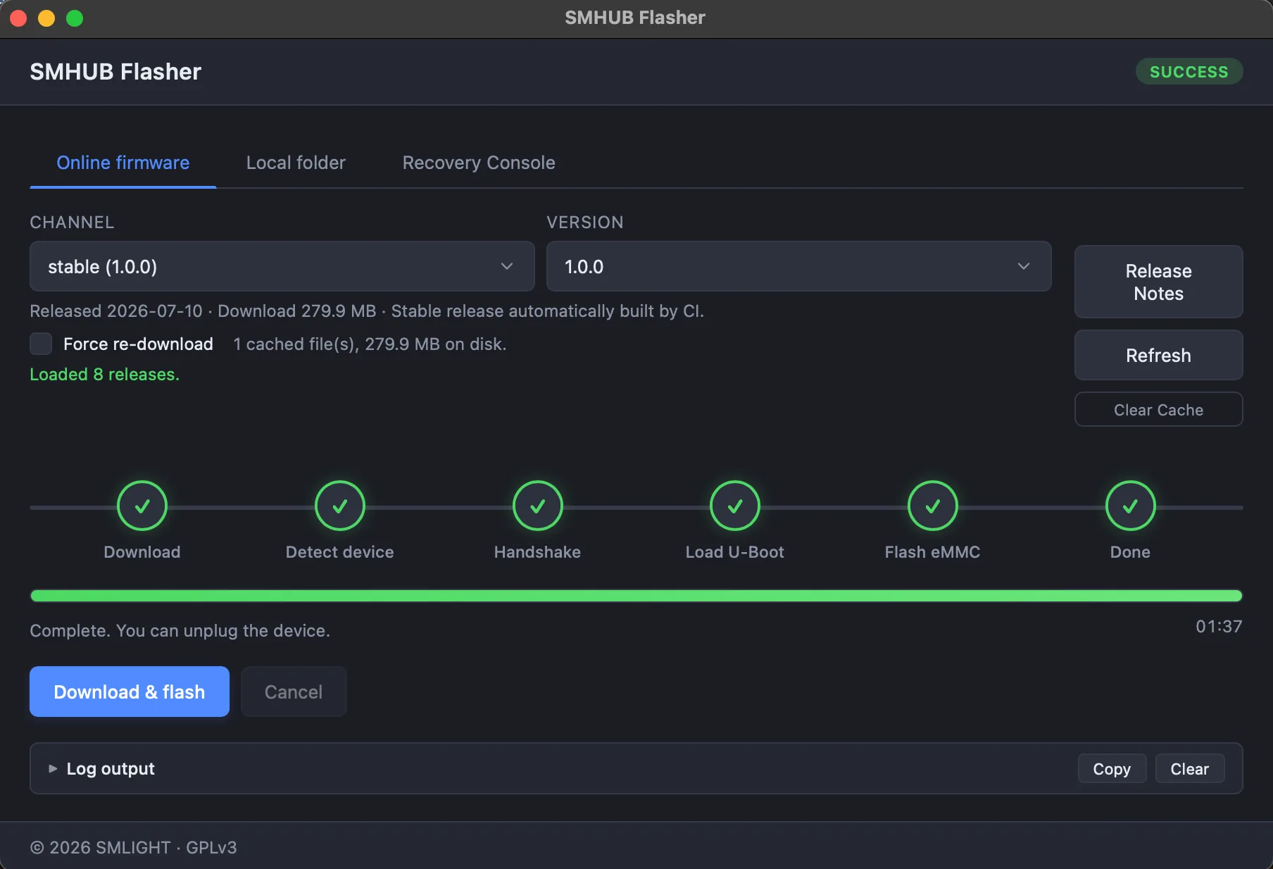 Flash complete on macOS