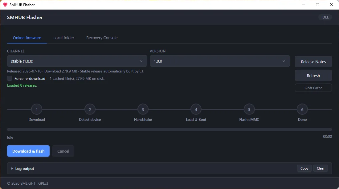 Online firmware tab