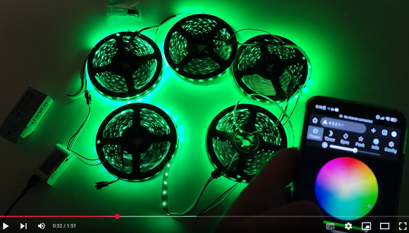 25 meters WS2812B powered by Type-C and A1-SLWF-03 LED